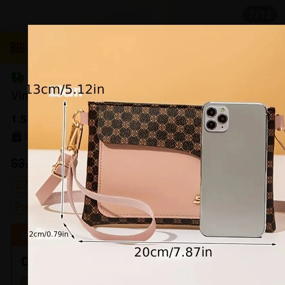 Red and Brown Women's Crossbody Bag - Picture 2 of 3